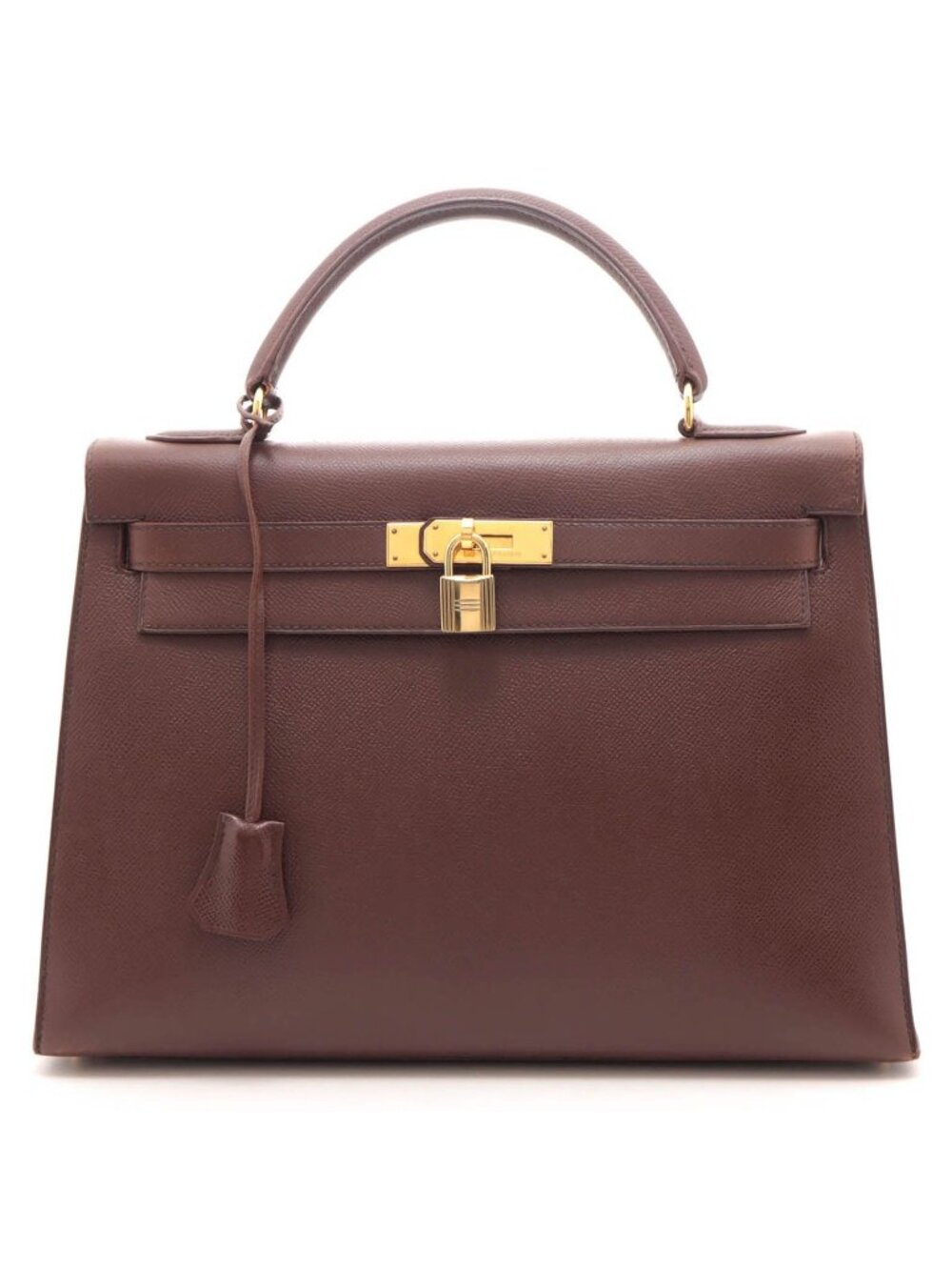 Hermes Kelly 32 Brown Sellier Handbag Courchevel
